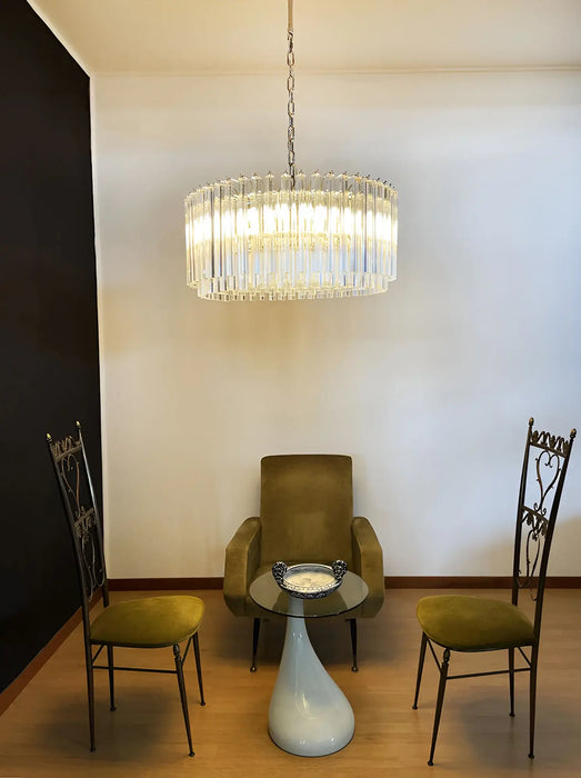 Murano Round Prisms Transparent Chandelier-DWHOME