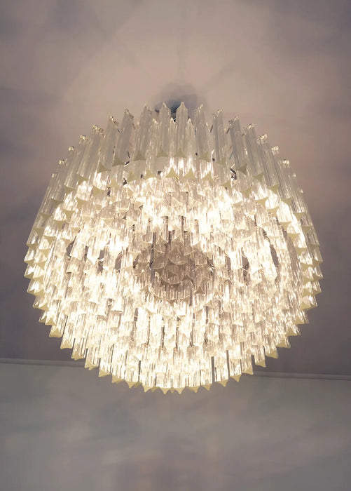 Murano Round Prisms Transparent Chandelier-DWHOME