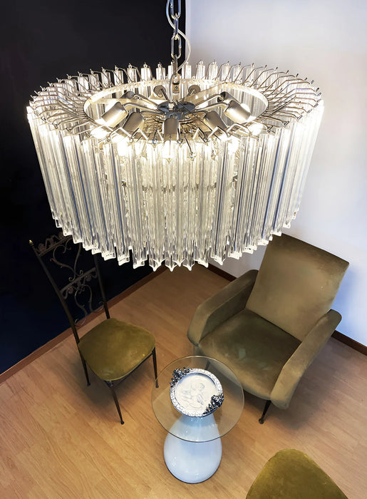 Murano Round Prisms Transparent Chandelier-DWHOME