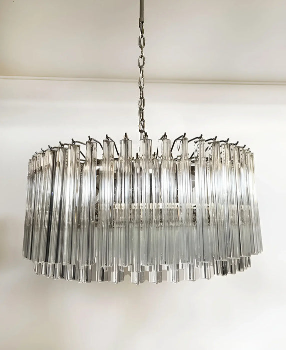 Murano Round Prisms Transparent Chandelier-DWHOME