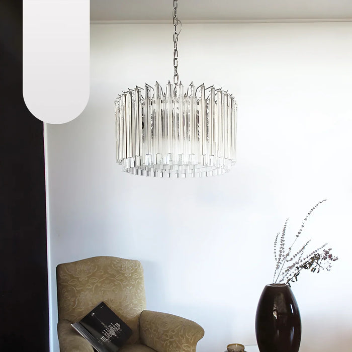 Murano Round Prisms Transparent Chandelier-DWHOME