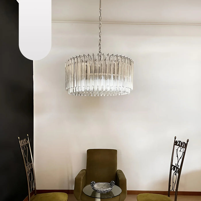 Murano Round Prisms Transparent Chandelier-DWHOME