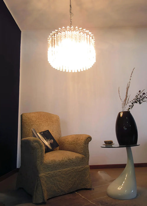 Murano Round Prisms Transparent Chandelier-DWHOME