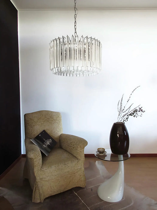 Murano Round Prisms Transparent Chandelier-DWHOME