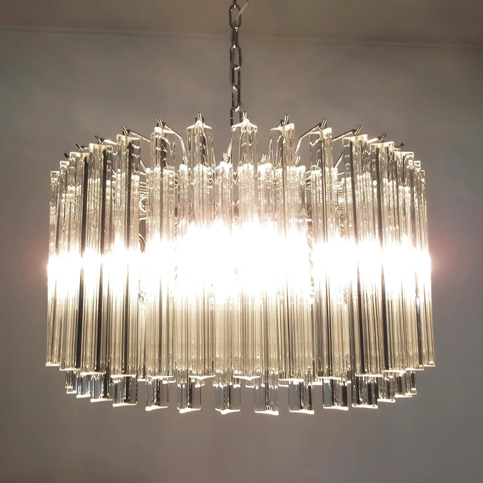 Murano Round Prisms Transparent Chandelier-DWHOME