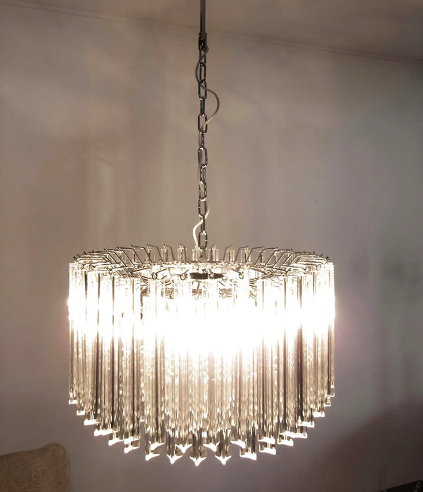Murano Round Prisms Transparent Chandelier-DWHOME
