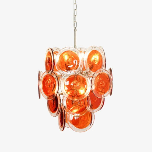 Murano Orange Disk Glass Chandelier-DWHOME