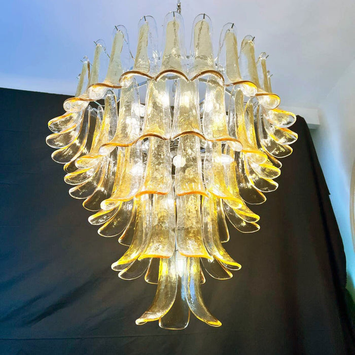 Amber Murano Glass Petals Chandelier-DWHOME