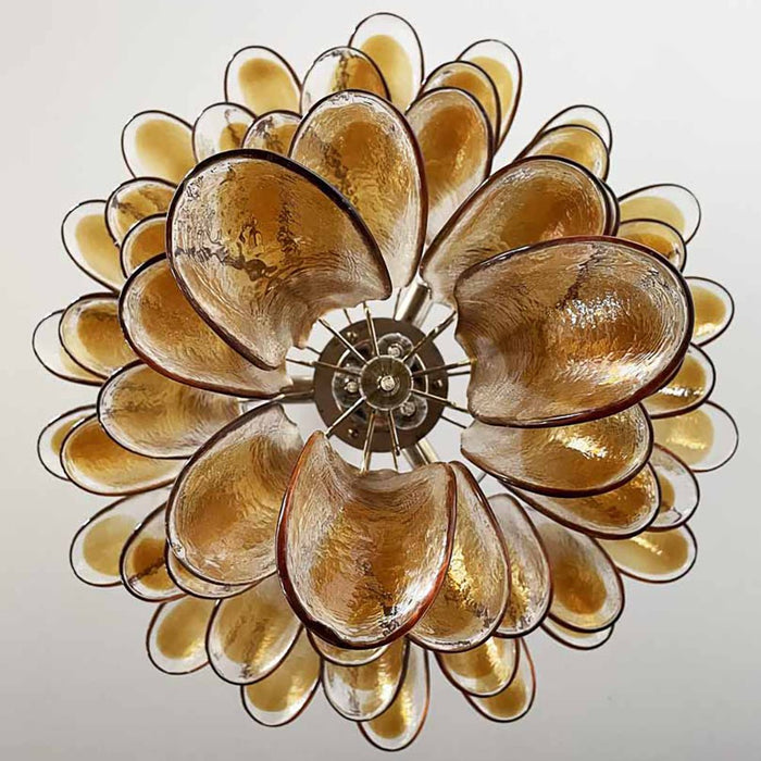 Amber Murano Glass Petals Chandelier-DWHOME
