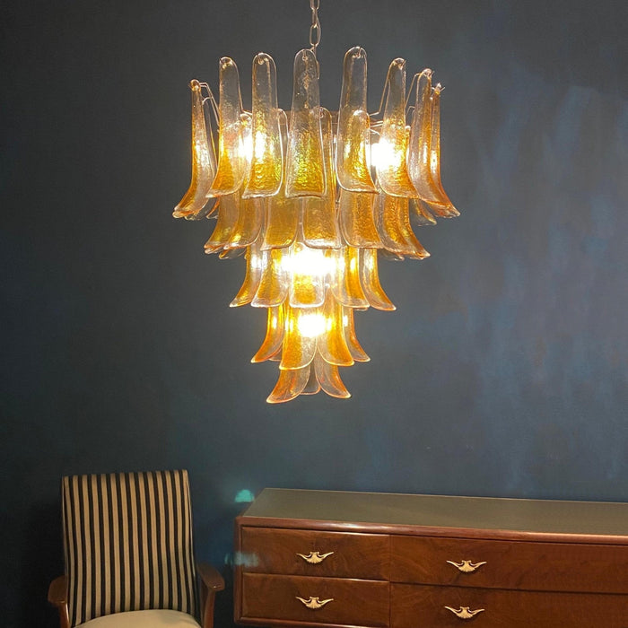 Amber Murano Glass Petals Chandelier-DWHOME