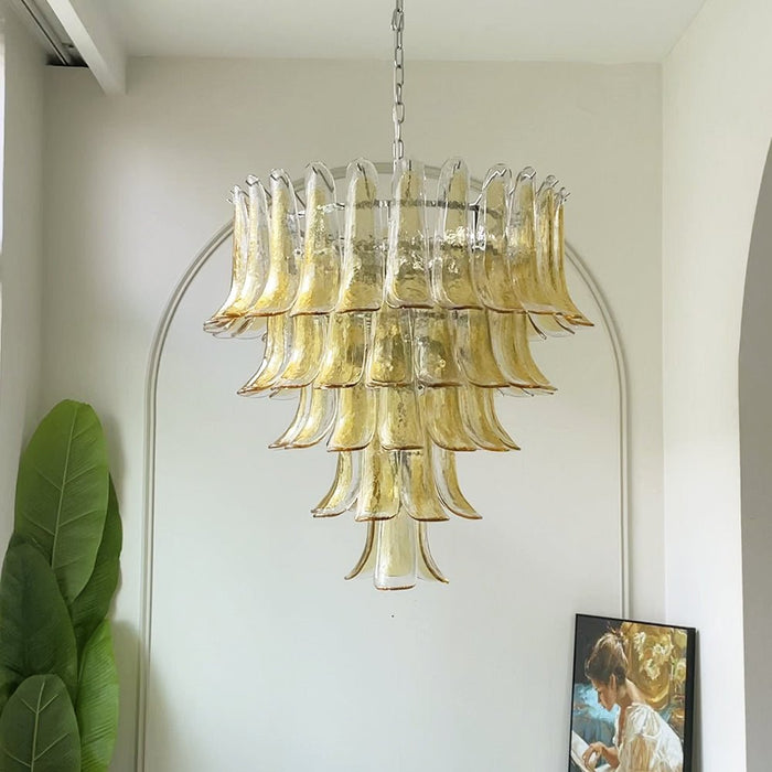 Amber Murano Glass Petals Chandelier-DWHOME