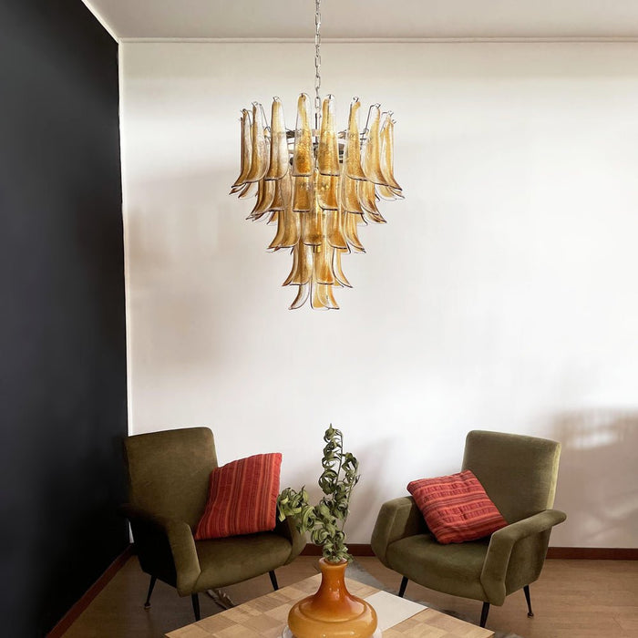 Amber Murano Glass Petals Chandelier-DWHOME