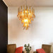 Amber Murano Glass Petals Chandelier-DWHOME