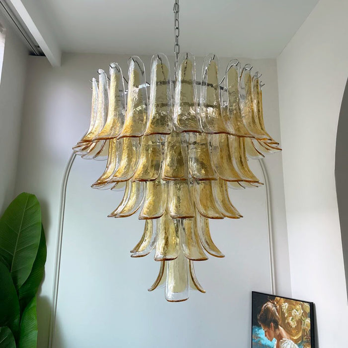 Amber Murano Glass Petals Chandelier-DWHOME