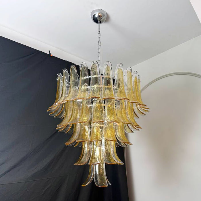Amber Murano Glass Petals Chandelier-DWHOME