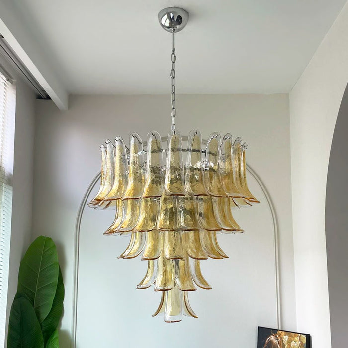 Amber Murano Glass Petals Chandelier-DWHOME