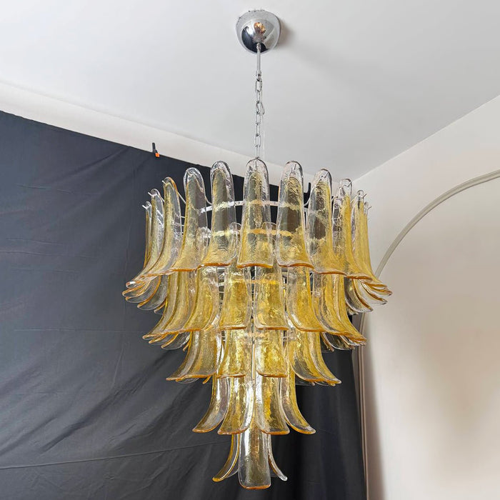 Amber Murano Glass Petals Chandelier-DWHOME