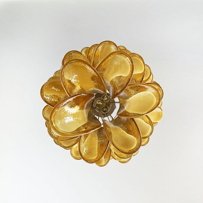 Murano Amber Petals Spiral Chandelier-DWHOME