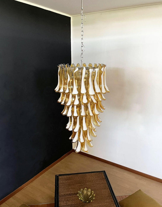 Murano Amber Petals Spiral Chandelier-DWHOME