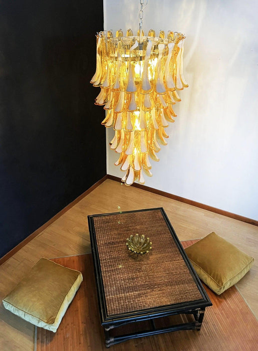 Murano Amber Petals Spiral Chandelier-DWHOME