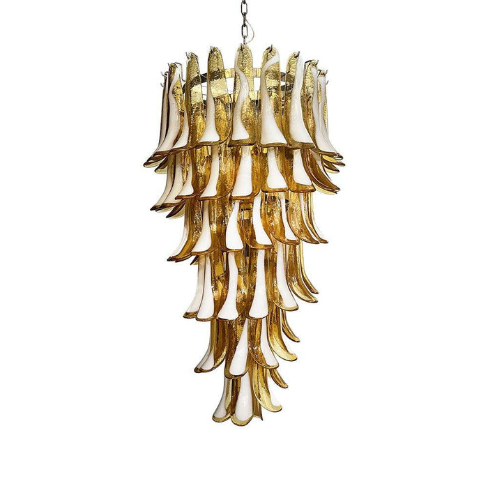 Murano Amber Petals Spiral Chandelier-DWHOME