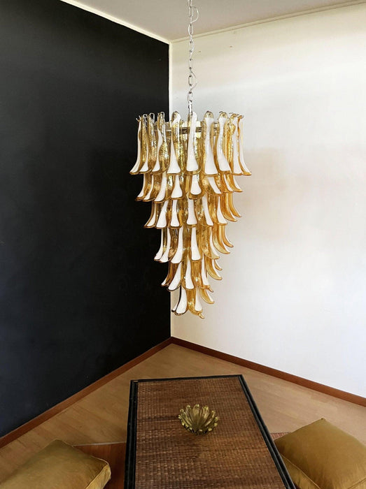 Murano Amber Petals Spiral Chandelier-DWHOME