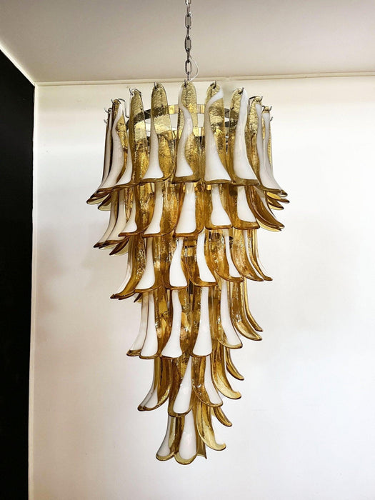 Murano Amber Petals Spiral Chandelier-DWHOME