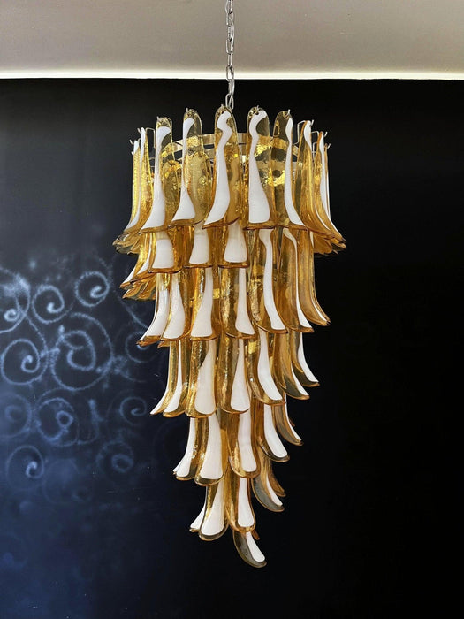 Murano Amber Petals Spiral Chandelier-DWHOME
