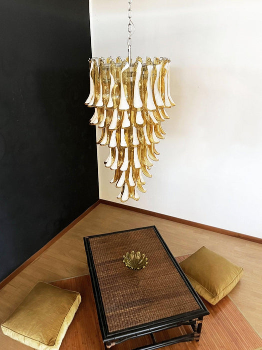 Murano Amber Petals Spiral Chandelier-DWHOME
