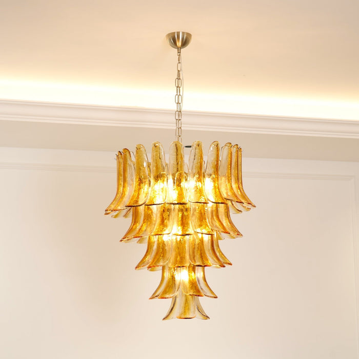Murano Amber Lily Chandelier-DWHOME