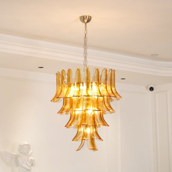 Murano Amber Lily Chandelier-DWHOME