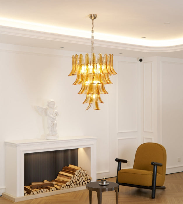 Murano Amber Lily Chandelier-DWHOME