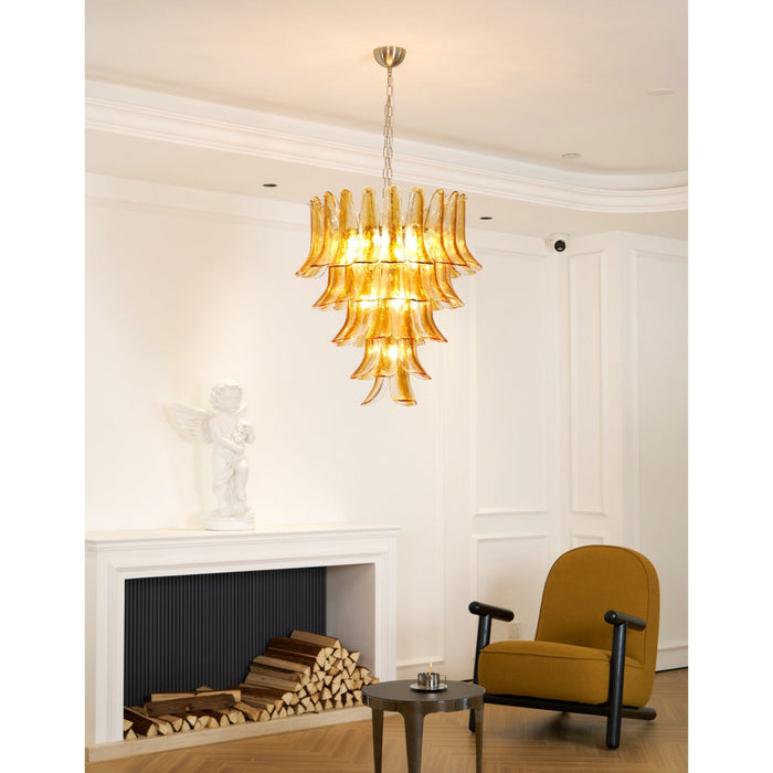 Murano Amber Lily Chandelier-DWHOME