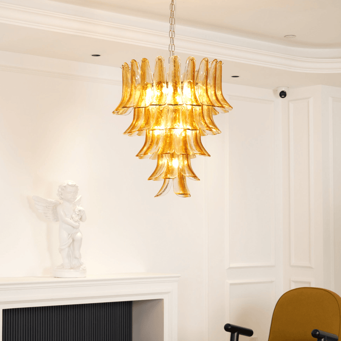Murano Amber Lily Chandelier-DWHOME