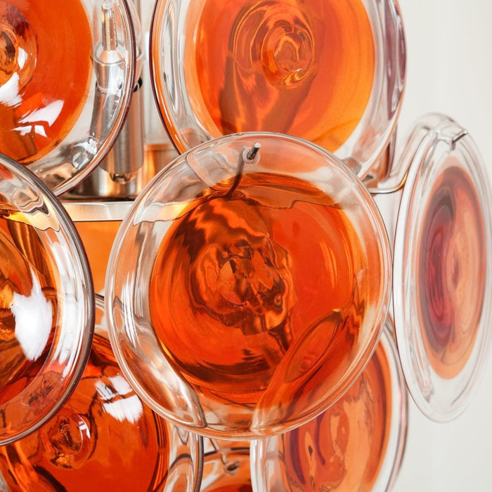 Lustre en verre disque orange Murano - DWHOME