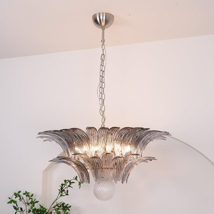 Murano Palmette Transparent Chandelier-DWHOME