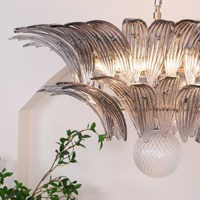 Murano Palmette Transparent Chandelier-DWHOME