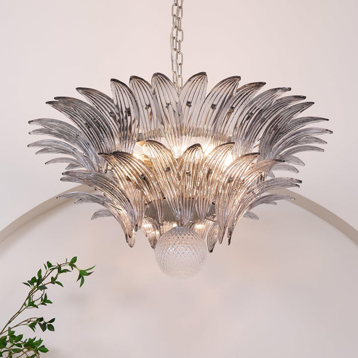 Murano Palmette Transparent Chandelier-DWHOME