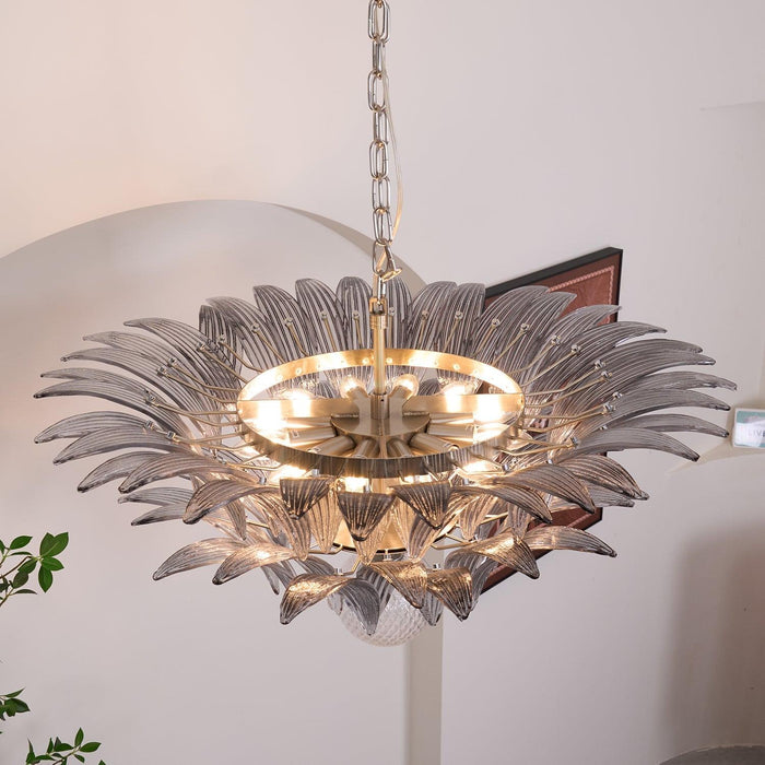 Murano Palmette Transparent Chandelier-DWHOME