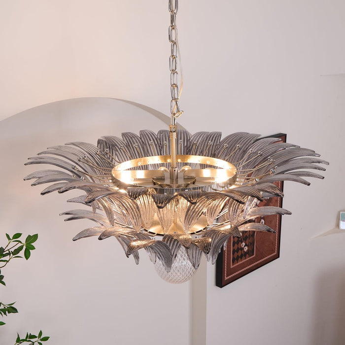 Murano Palmette Transparent Chandelier-DWHOME