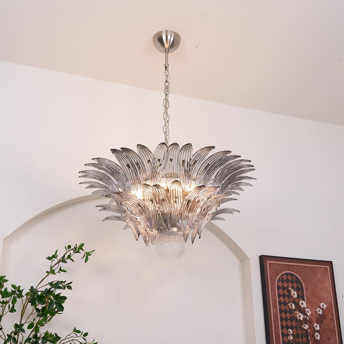 Murano Palmette Transparent Chandelier-DWHOME