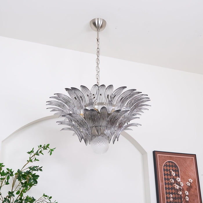 Murano Palmette Transparent Chandelier-DWHOME