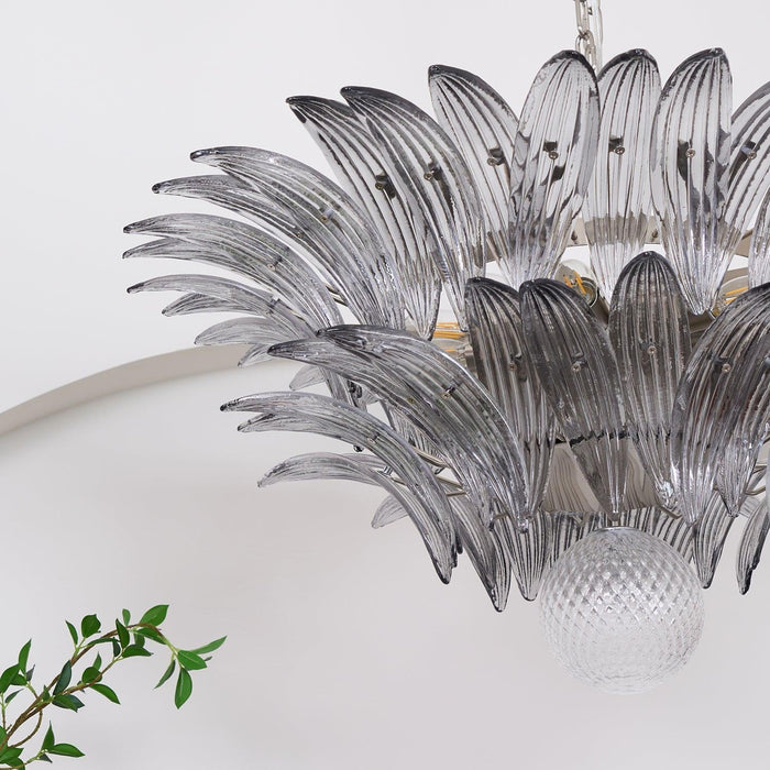 Murano Palmette Transparent Chandelier-DWHOME