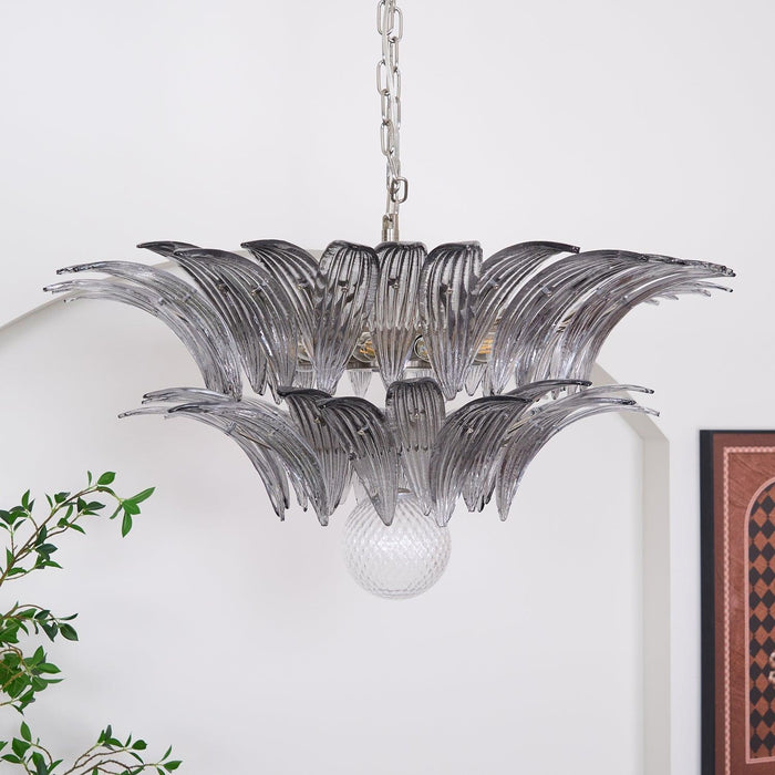 Murano Palmette Transparent Chandelier-DWHOME