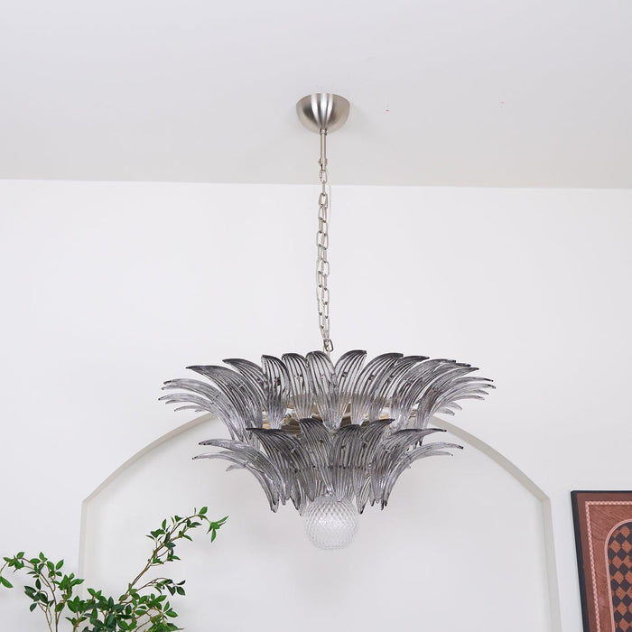 Murano Palmette Transparent Chandelier-DWHOME