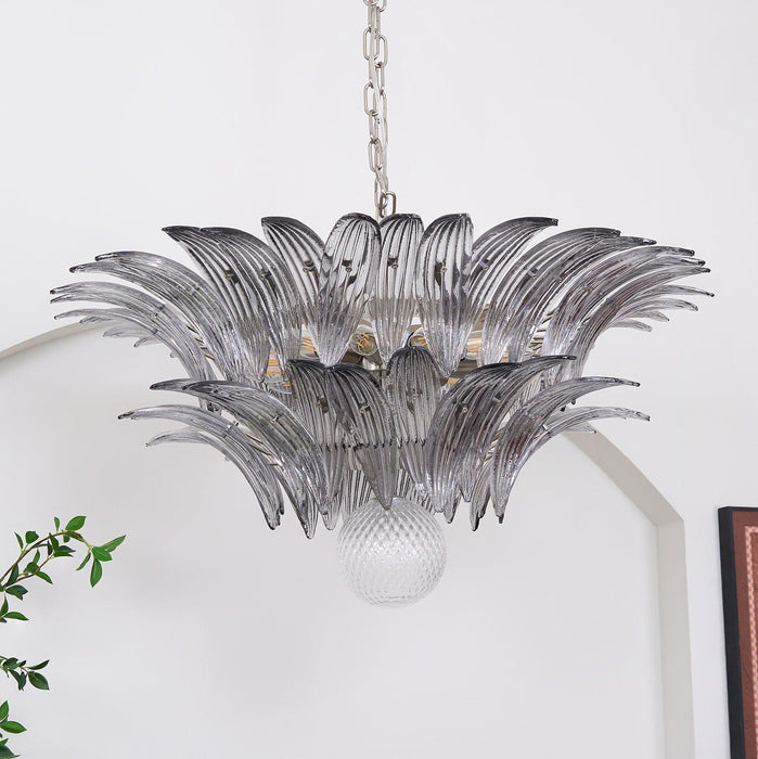Murano Palmette Transparent Chandelier-DWHOME