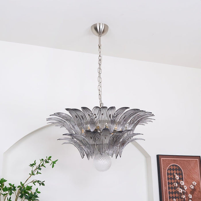 Murano Palmette Transparent Chandelier-DWHOME