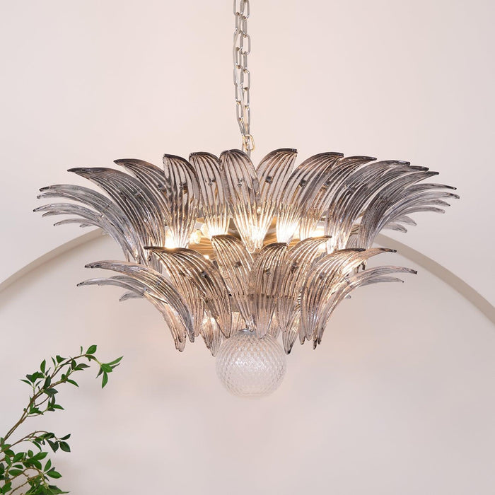 Murano Palmette Transparent Chandelier-DWHOME