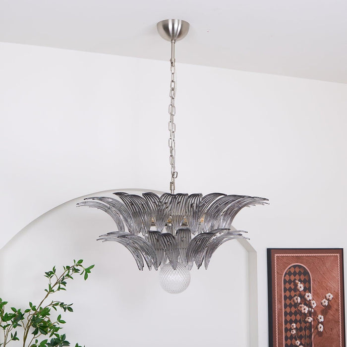 Murano Palmette Transparent Chandelier-DWHOME