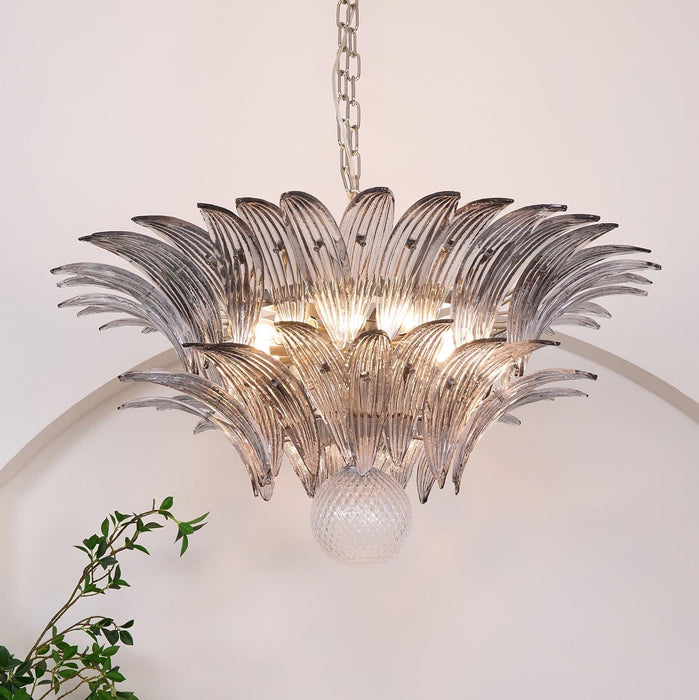 Murano Palmette Transparent Chandelier-DWHOME